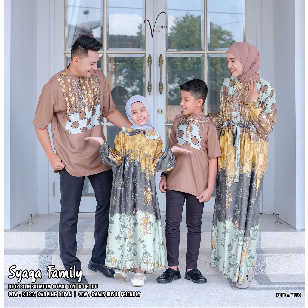 Syaga Family Original Vente Bahan Dior Silk Premium Mix Toyobo / Baju Couple / Couple Keluarga / Baj