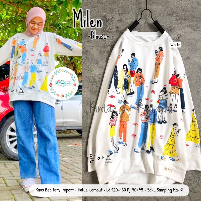 MILEN BLOUSE BY KINTAN'S (BLOUSE MUSLIMAH) Sweater rekomended