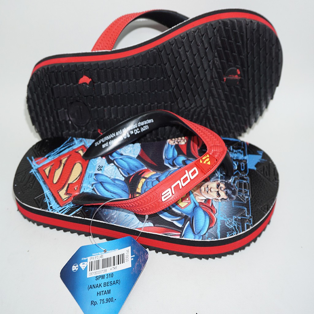 Sandal Jepit Anak Laki Laki Ando Original Superman 310 Hitam Termurah