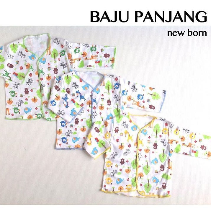 3pc BAJU BAYI PANJANG SIZE NEW BORN Baju Bayi Baru Lahir lengan panjang