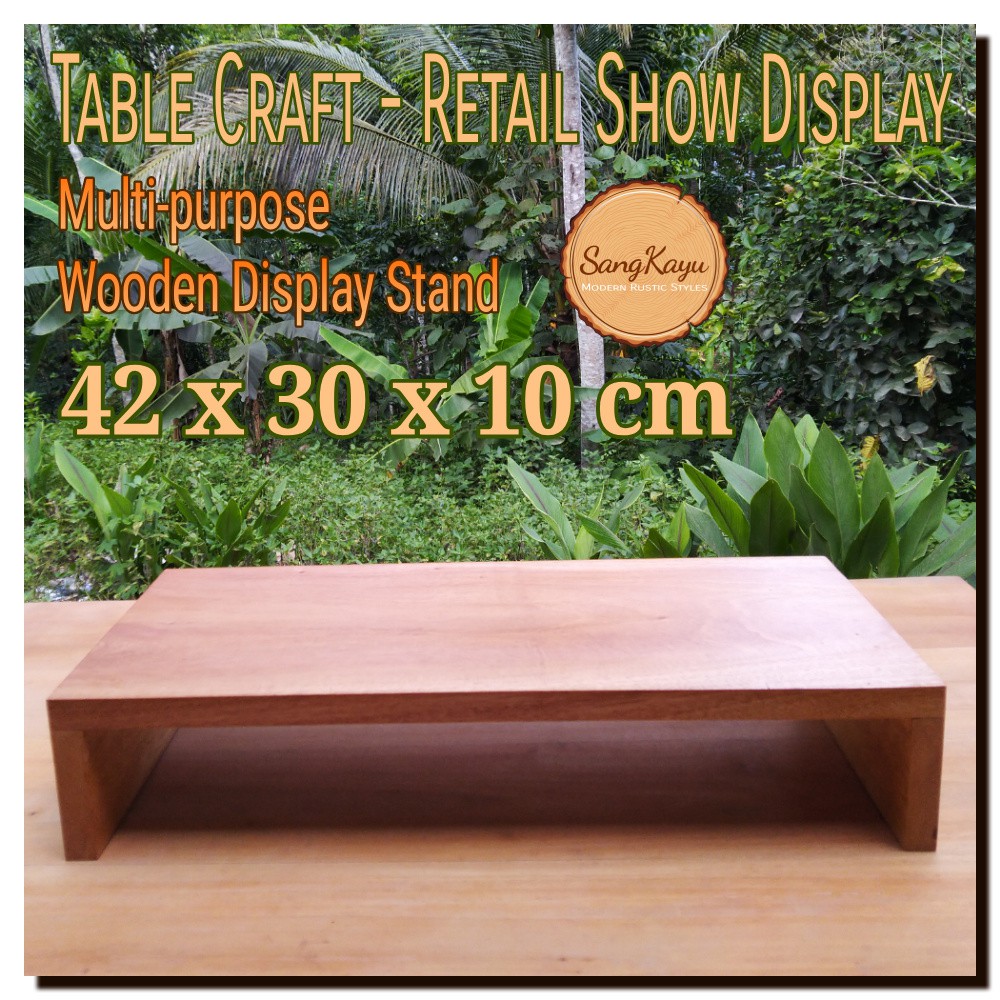 Wooden multi-purpose rack display 42x30x10 cm table craft rak kayu