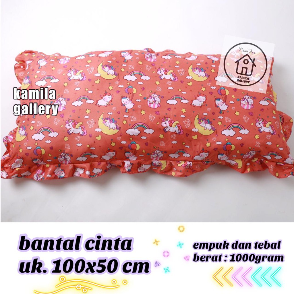 [cod] bantal cinta jumbo ukuran 100x50 empuk dan tebal full silicon berat 1000gr