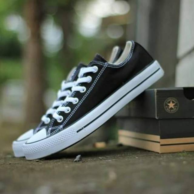 Promo Sepatu Converse All Star Termurah Kets Fashion Pria Wanita Sneakers Casual / Sekolah Warna Hitam + box Terbaru 2022