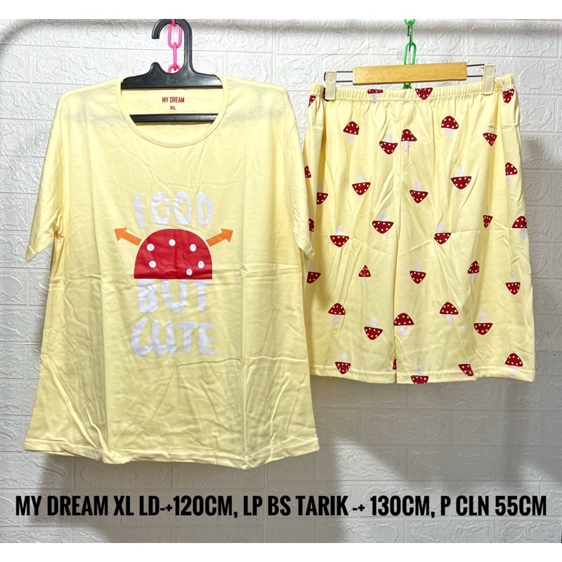 Baju Tidur Hotpan Merek My Dream Ukuran Jumbo XL Sleepwear Wanita Premium Bahan Cotton Size XL HP