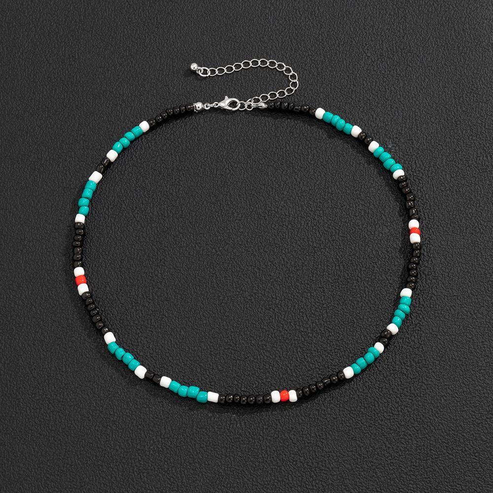 Mxbeauty Pria Kalung Retro Sederhana Boho Beads Pantai Kalung Musim Panas Wanita Rantai Klavikula