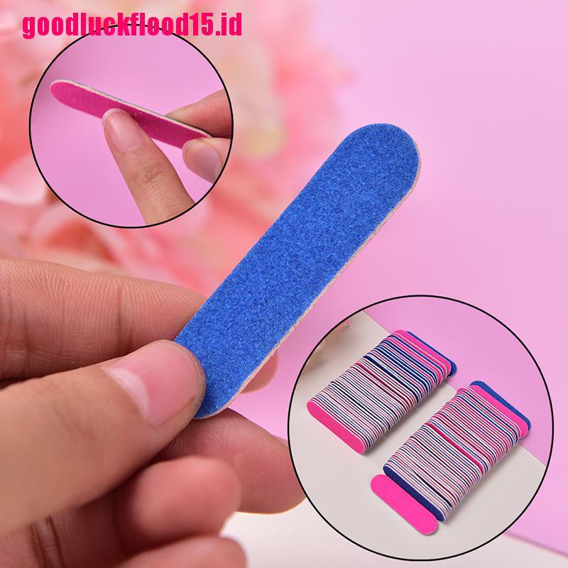 {LUCKID}100pcs Mini Nail Files Nail Disposable Cuticle Remover Buffers Nail Art Tools