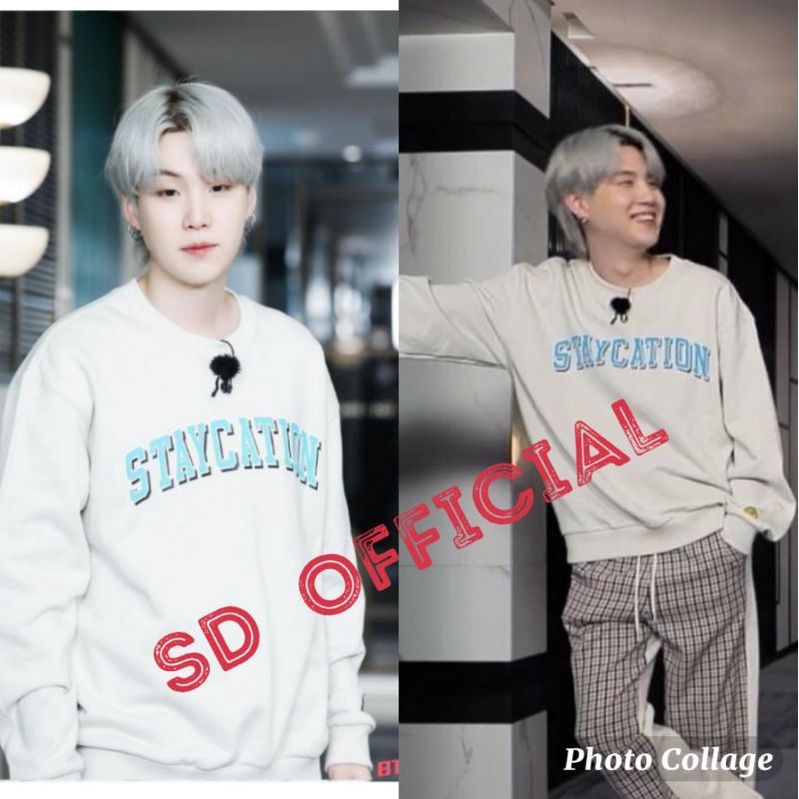 Sweater Basic BTS Suga Staycation dtf print