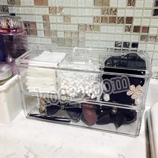 MULTI-LAYER ACRYLIC COSMETIC STORAGE BOX (Storage Box Multifungsi untuk kosmetik dan perhiasan)