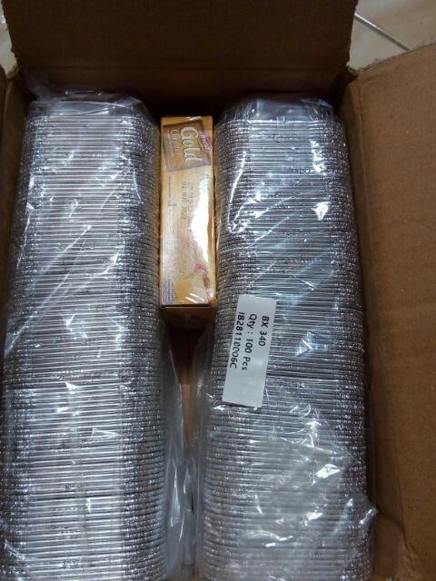 Aluminium Foil Cup Kotak Square Macaroni Schotel Isi 100pcs