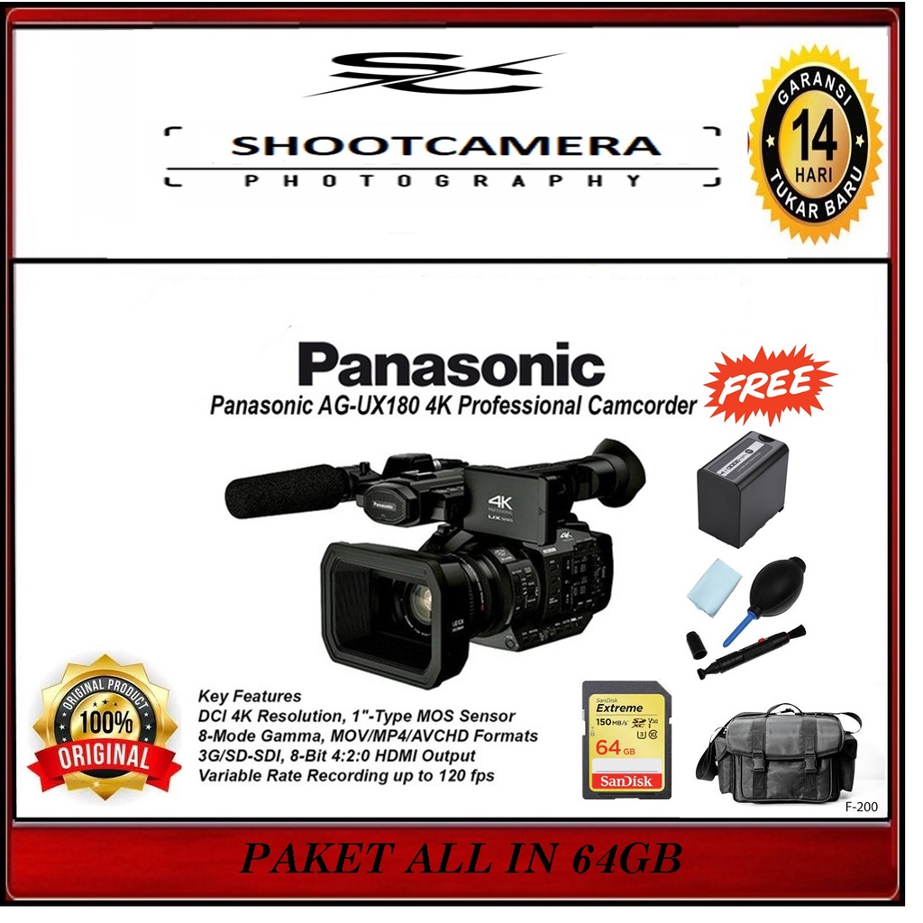 PANASONIC AG UX180 PROFESSIONAL HANDYCAM 4K VIDEO