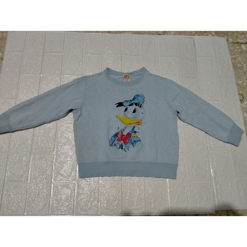 Preloved Sweater Uniqlo Kids x Disney Donald Duck Soft Blue Preloved Crewneck Uniqlo Kids X Disney K