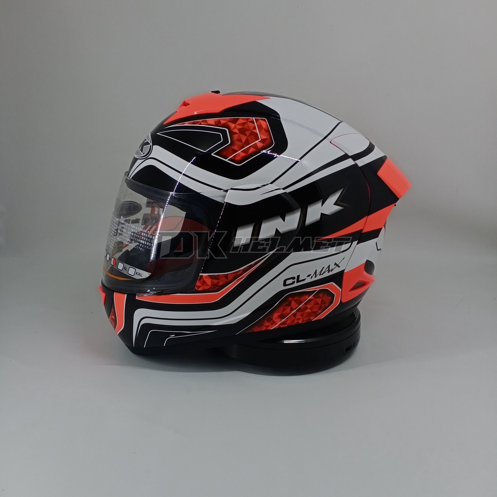 Helm INK CL Max Seri 5 Red Fluo Full Face Merah Orange Ori Murah
