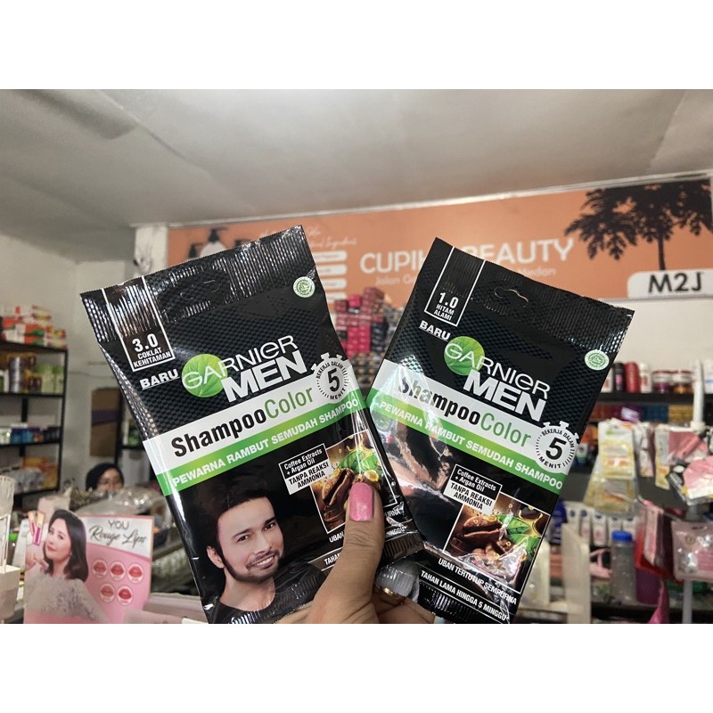 [ci,ix] [ Sachet ] baru ! garnier men shampo color -- garnier men cat rambut shampo