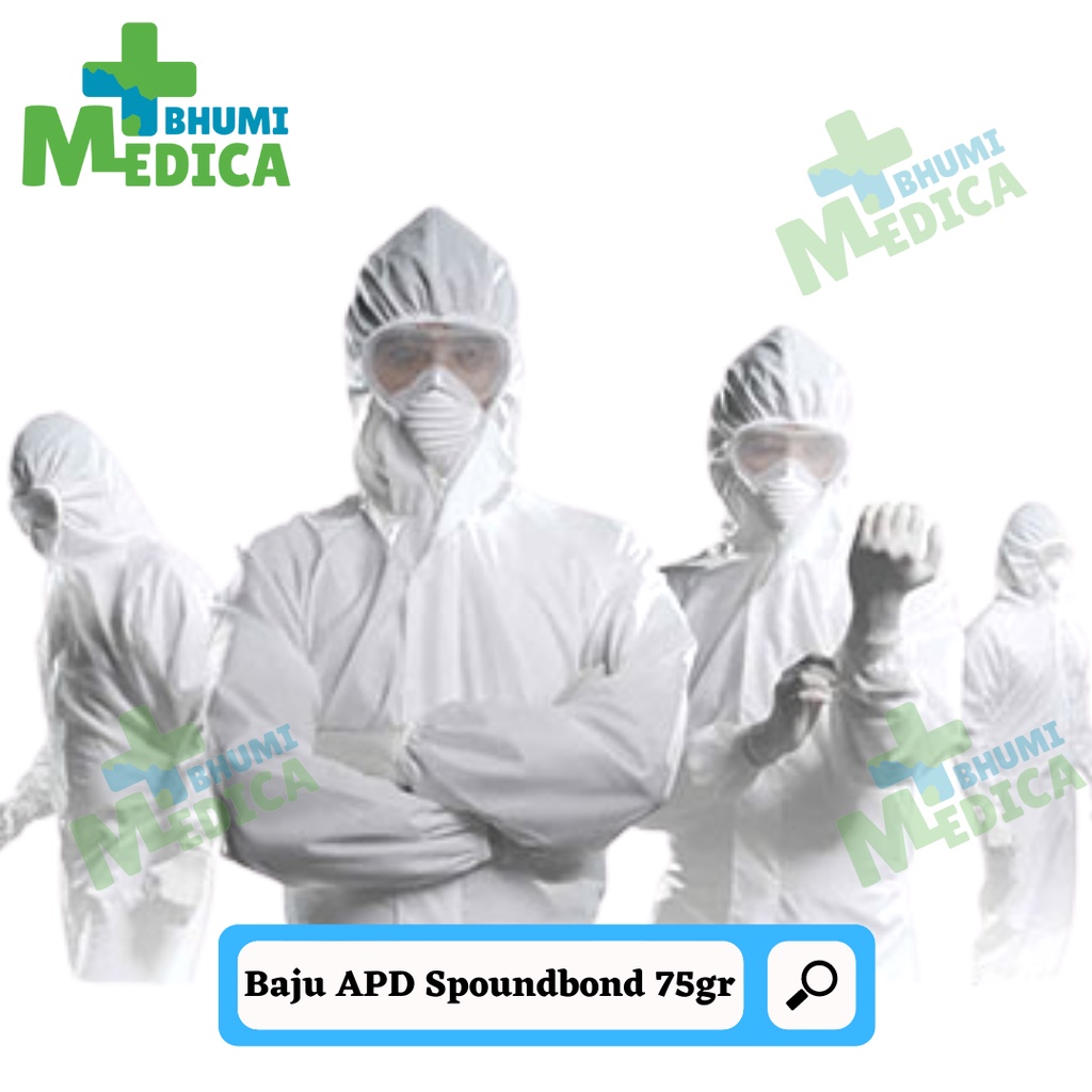 Baju APD (Alat Pelindung Diri) Spundbond Baju Hazmat Coverall APD Polypropylene All Size Gramasi 75g