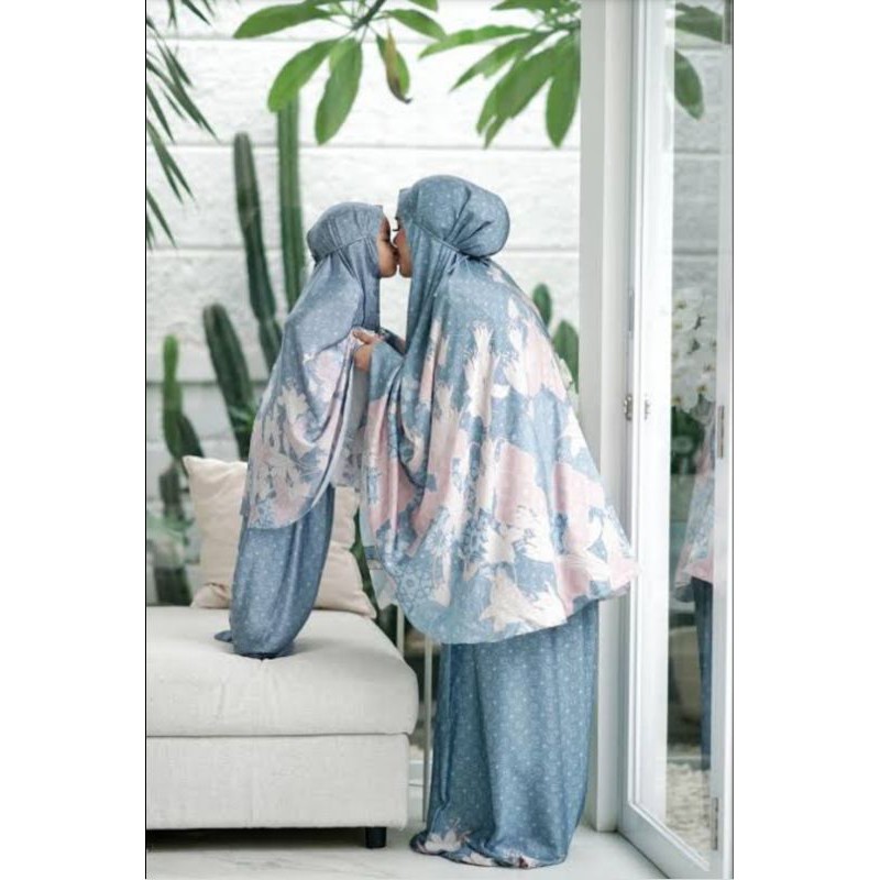 mukena buttonscarves maharani blue