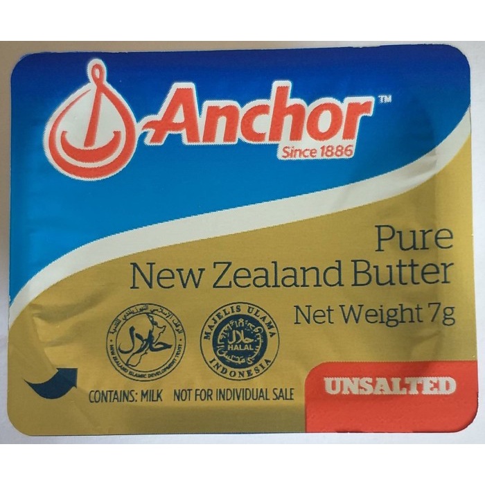 

butter-mentega- pure new zealand portion butter anchor minidish 7gr isi 10 cup - unsalted/tidak