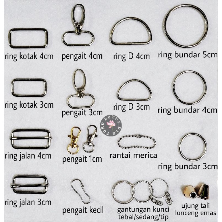 Ring tas gesper cantelan pengait gantungan kunci tas (ecer per 1pcs)