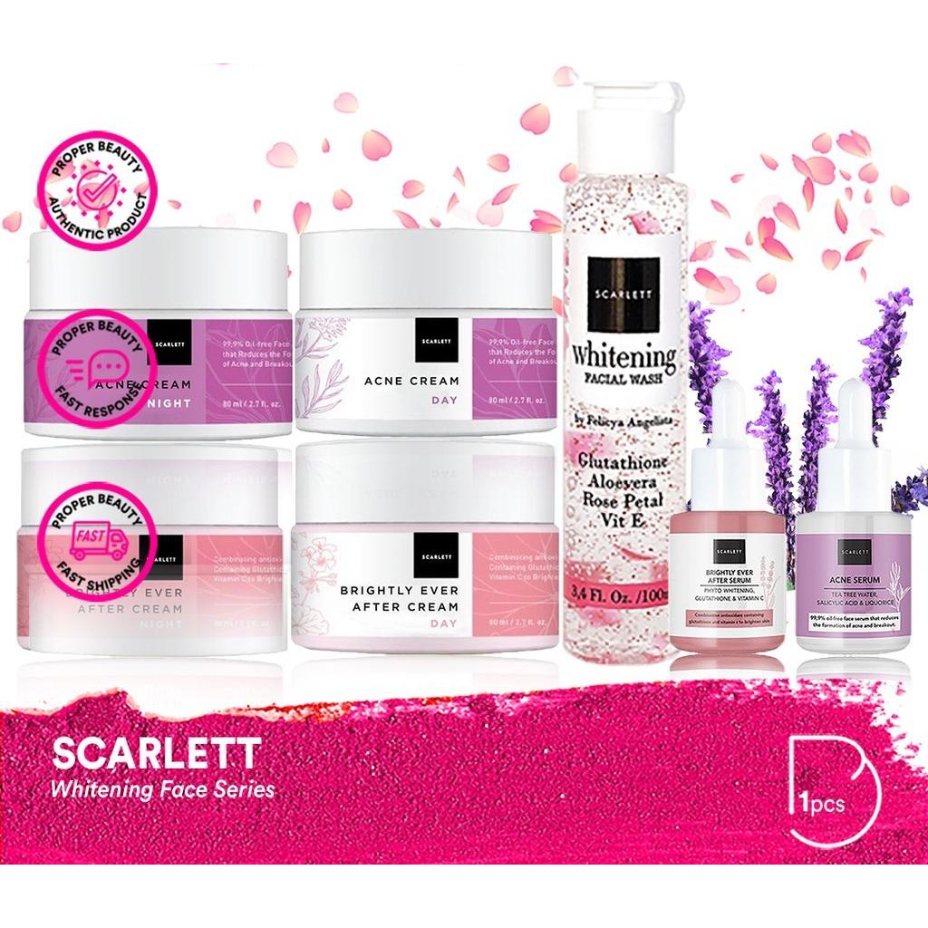 GRATIS HADIAH ! Paket skincare scarlett whittening 4 Produk skincare BPOM SKINCARE SCARLET WHITENING