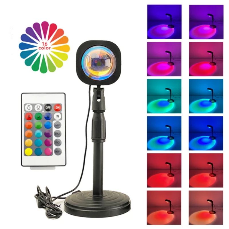 Lampu Sunset Lamp Proyektor LED USB Remote Control RGB16 Warna fotografi livestream