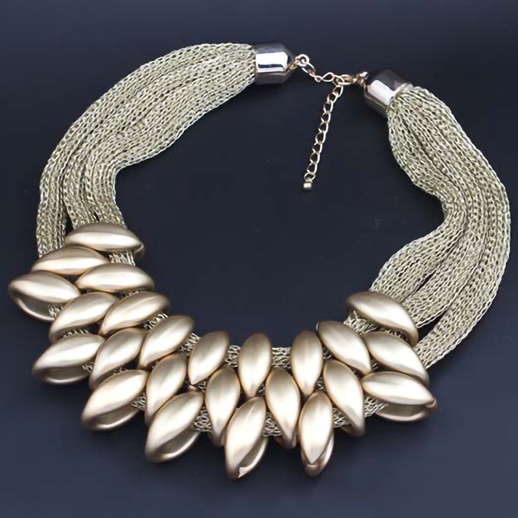 Hu Hu Hu Hu Hu Alat Bantu Pasang Kacamata♡ Kalung Choker Multilayer Bahan Alloy Dengan Liontin Daun Untuk Pesta