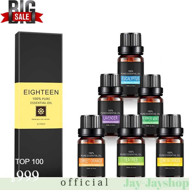 Eighteen Pure Essential Fragrance Oils Minyak Aromatherapy 10ml 6PCS