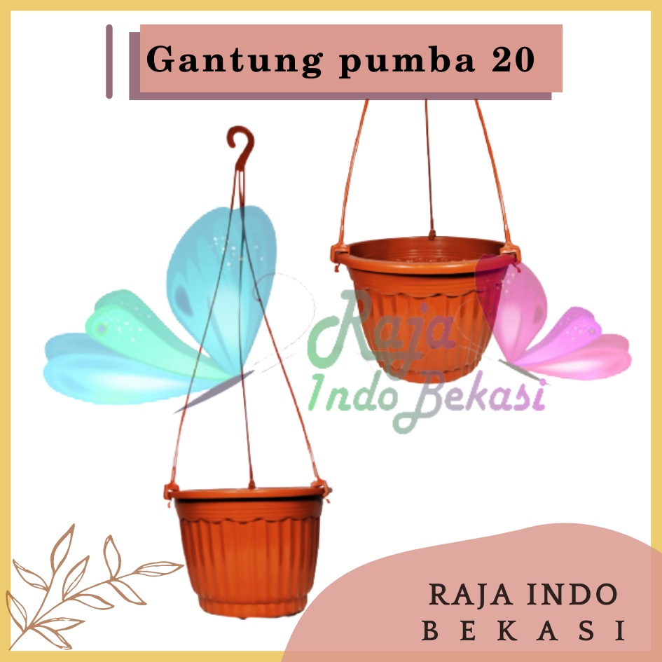 Pot Gantung Pumba 20 Merah Bata - Pot Gantung Coklat Bagus - Bukan Pot Gantung Mawar Putih