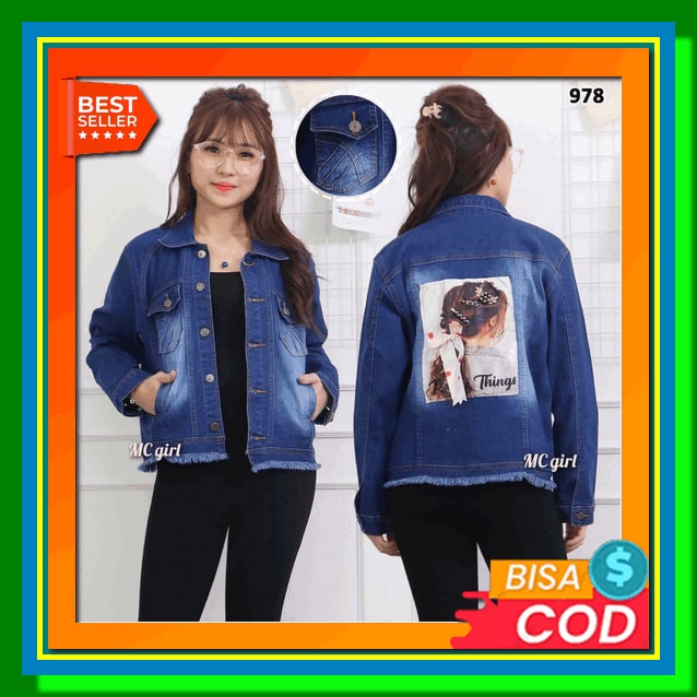 Fish Denim Jaket Jeans Kekinian Jacket Hoodie Outer Levis Hodie Cewek Outwear Wanita Outerwear Jins 