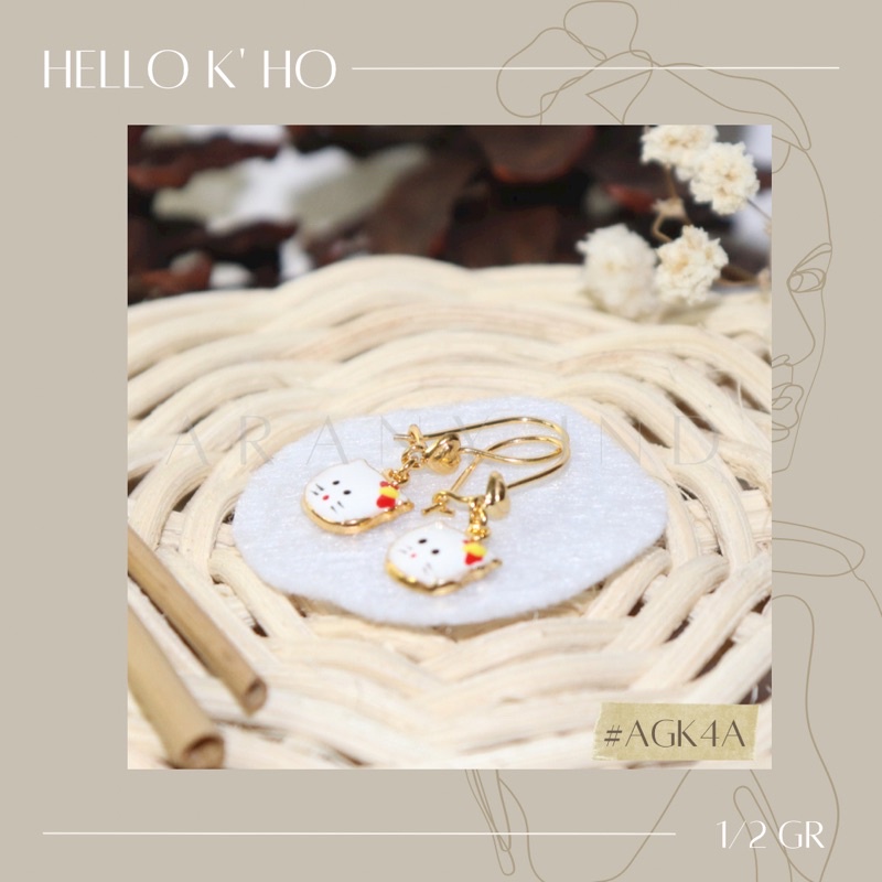 HELLO K' HO || Anting Emas Anak Hello Kitty Kait II Anting Emas Muda 1/2 gram