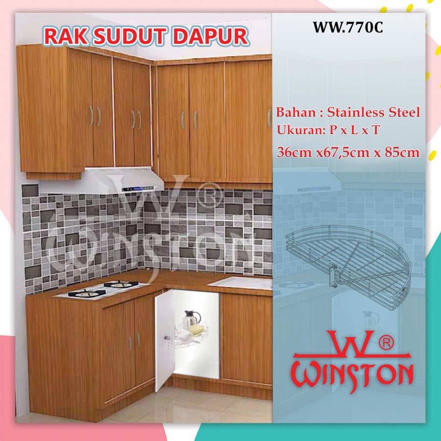 Jual Rak Bumbu Dapur Sudut Putar Derajat Stainless Winston Ww C