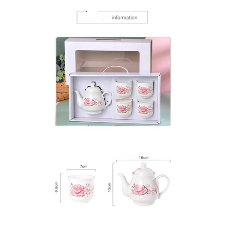 Ceramic Tea Set / Teko Cangkir Keramik Porcelain Karakter Teh Kopi Hampers Souvenir  Bingkisan Kado Gift Box