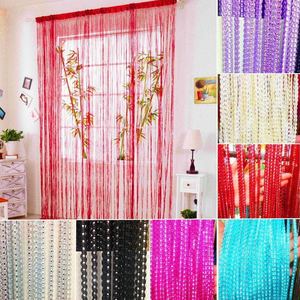 TIRAI BENANG GLITTER POLOS TIRAI BENANG PINTU TIRAI BENANG JENDELA UKURAN 100x200 CM MERK BAICHUAN K