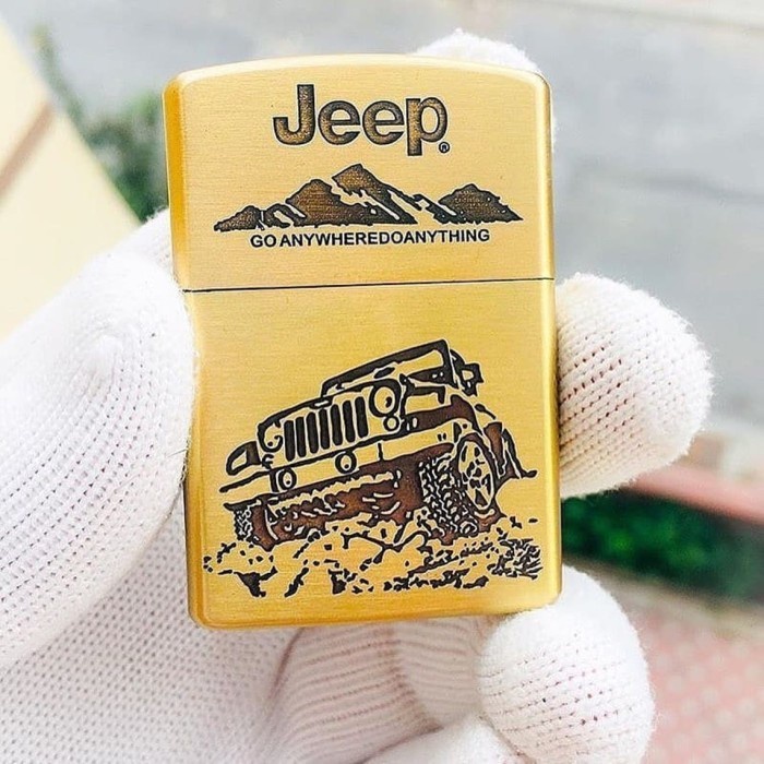 ( bayar di tempat ) Korek Api Zippo Jeep Gold Grade Ori