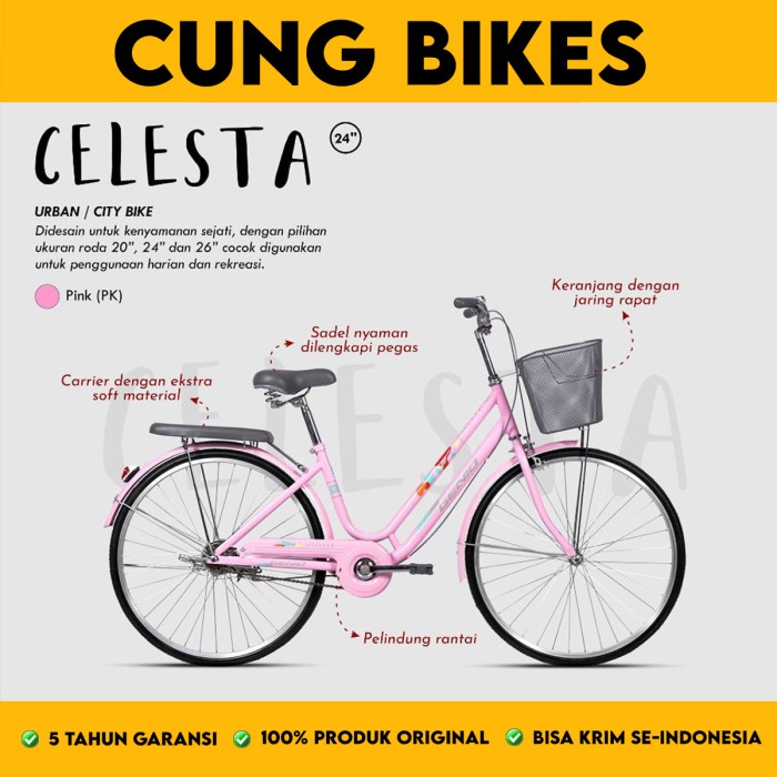 SEPEDA KERANJANG CTB MINI 24 26 INCH GENIO CELESTA untuk ANAK sampai DEWASA