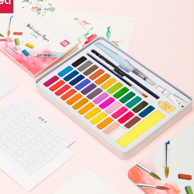 

ozd.>brz-889 Deli Solid Watercolor Set Cat Air Padat isi 24/36 warna 73876/73877 - 24 Warna 73876