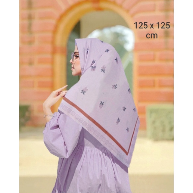 Diskon!! Hijab Voal Syar'i Ukuran 125 x 125 Jilbab Syar'i Motif Kerudung Khimar