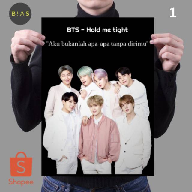 BTS QUOTES POSTER BLACK/WHITE LIMITED EDITION ukuran A3