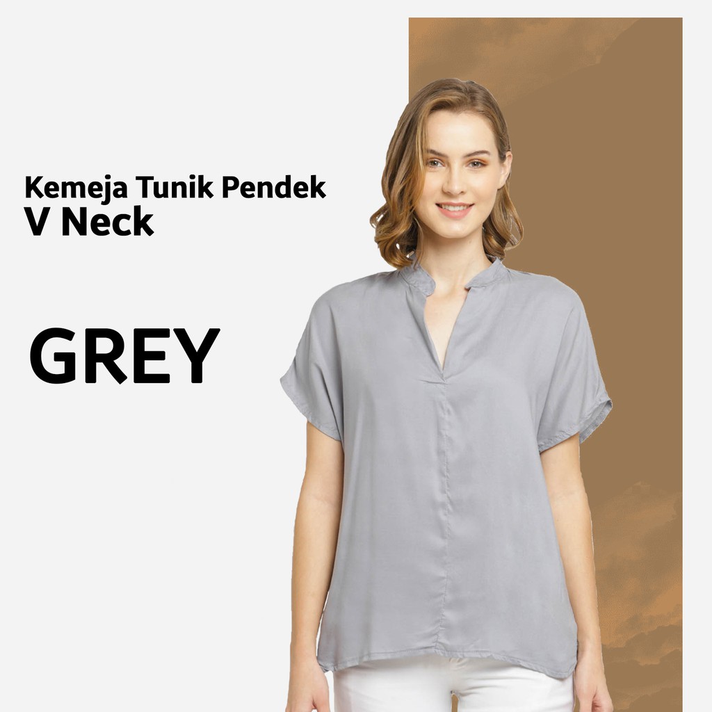 TUNIK V PENDEK FASHION WANITA-YELONIX