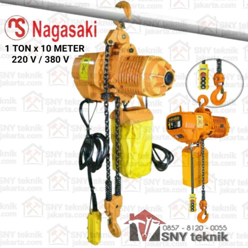 ELECTRIC CHAIN HOIST 1 TON x 10 METER - Takel Katrol Elektrik NAGASAKI