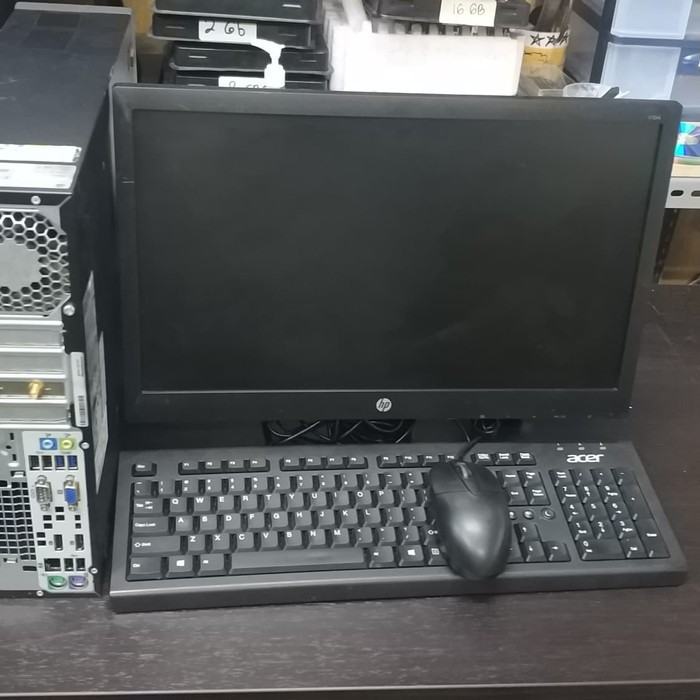 paket komputer full set/ HP SFF core i3 4160T+4gb+500gb+ lcd 19&quot;wide