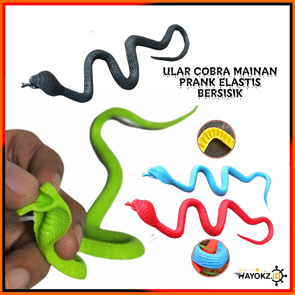 Mainan Ular Prank Karet Warna Elastis Toy Snake Plastic Cobra Kobra