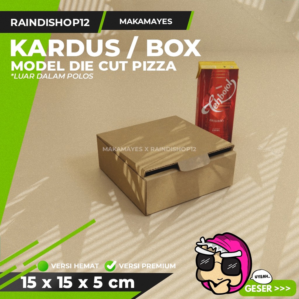 

(MIN 5 PCS) BOX 15 X 15 X 5 CM KARDUS DIE CUT KOTAK KARTON KEMASAN KADO A