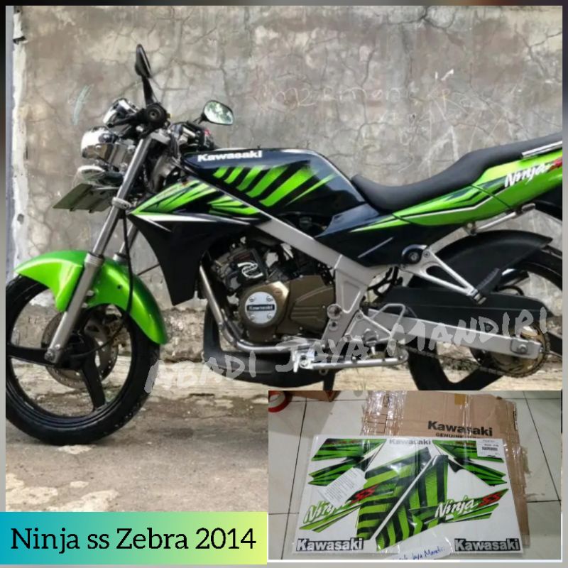 STRIPING LIS STIKER KAWASAKI NINJA SS ZEBRA HIJAU HITAM 2014 2015 ASLI KAWASAKI FULL SET