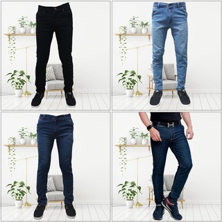 Celana jeans pensil skinny slimfit hitam biru dongker biru Celana jeans pensil skinny slimfit hitam biru dongker biru