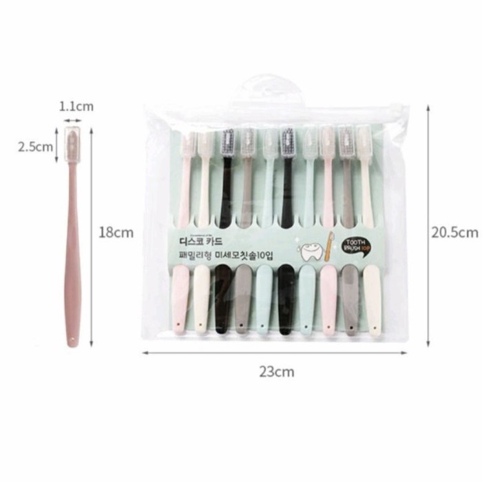 ISI 10 Pc Sikat Gigi JAPAN Keluarga Toothbrush Double Care Sensitive