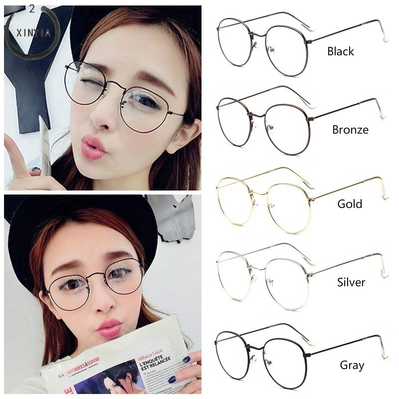 Retro Round Sunglasses Colorful Ocean Glasses Lens Kacamata Alloy Frame Vintage Eyewear