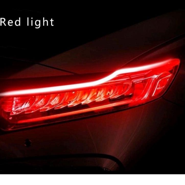 Kekinian - lampu Alis LED slim alis DRL fleksibel waterproof 12v 60cm 30cm 2 mode running motor mobi