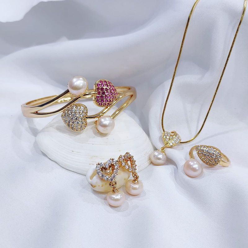 Set mutiara air tawar|Set mutiara lombok|Set mutiara asli lombok bersertifikat|Perhiasan mutiara lom