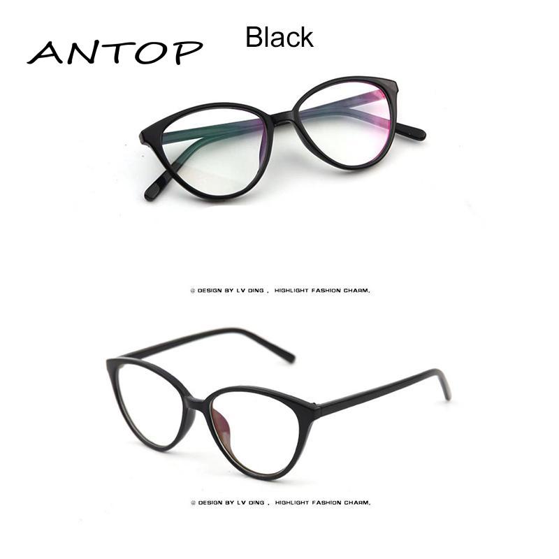 Kacamata Photocromic Anti Radiasi Cat Eye Wanita Bingkai Bulat Hitam Leopard Kacamata ANTOP