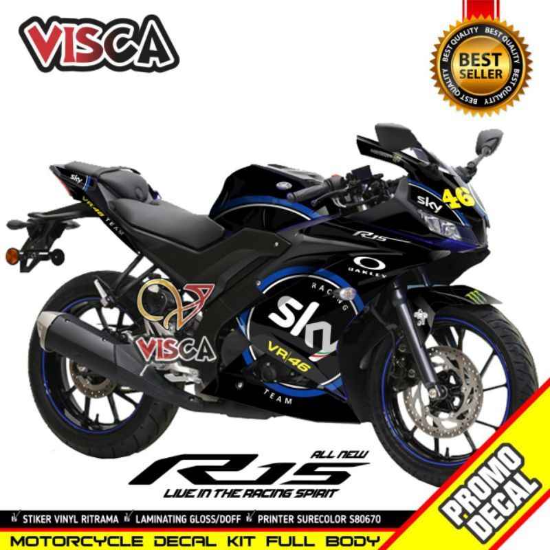 Decal R15 V3 Full Body Stiker R15 V3 Striping R15 V3 Sticker R15 V3 Full Blok motif  SKY