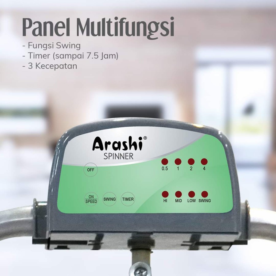 ARASHI Kipas Angin Floor Fan 16&quot; SPINNER - Garansi Resmi 1 Tahun